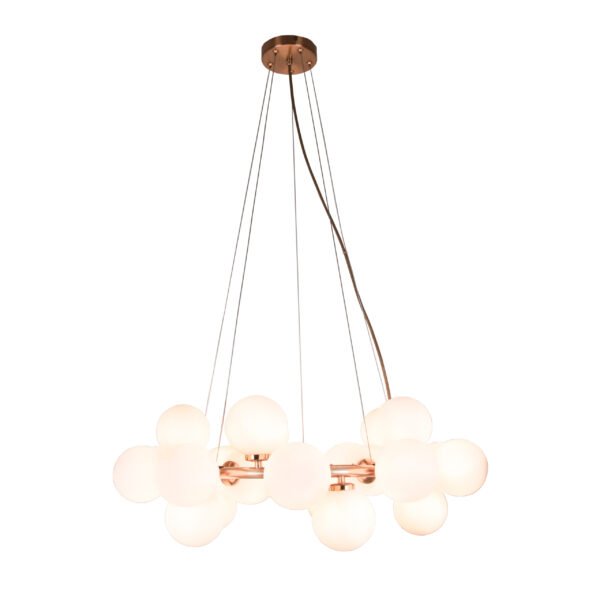 Candeeiro de tecto ANAMAR 25xG9 Alt.Reg.xD.68cm Dourado/Branco - Image 2