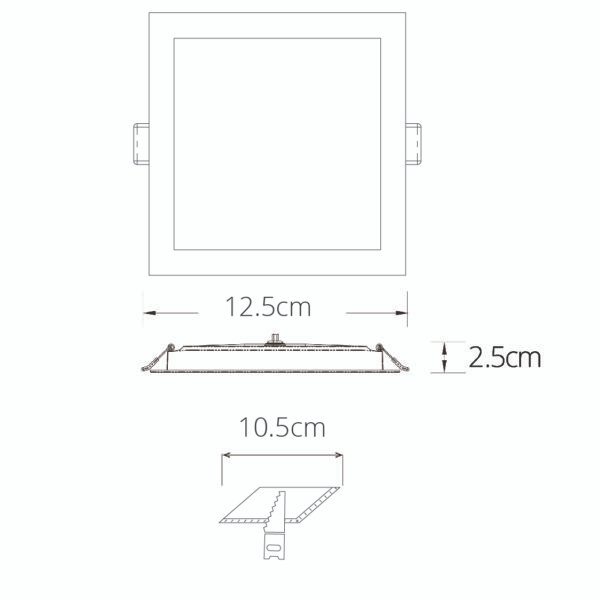 Foco de encastrar INTEGO 2.0 PC quadrado 6W LED 600lm 6400K Branco - Image 4