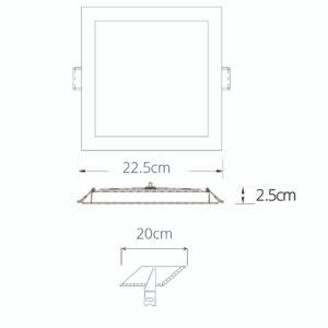 Foco de encastrar INTEGO 2.0 PC quadrado 18W LED 1850lm 3000K Branco - Image 5