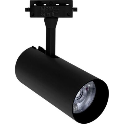 Foco para calha ADONIS (2 condutores) 35W LED 2200lm 6400K 24° Alumínio Preto
