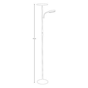 Candeeiro de pé LAGOS com braço de leitura 15+10W LED 4000K branco - Image 5