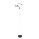 Candeeiro de pé LAGOS com braço de leitura 15+10W LED 4000K preto