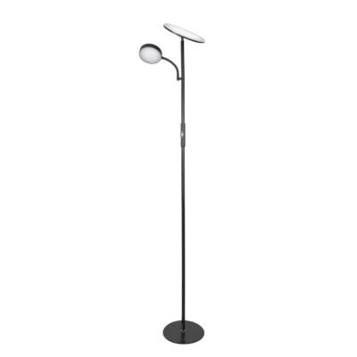 Candeeiro de pé LAGOS com braço de leitura 15+10W LED 4000K preto