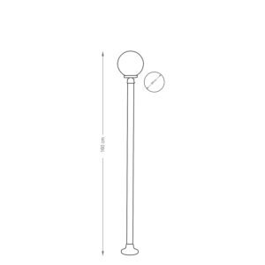 Pilar AMBIENTE IP44 1xE27 Alt.160xD.25cm Preto/Branco - Image 3