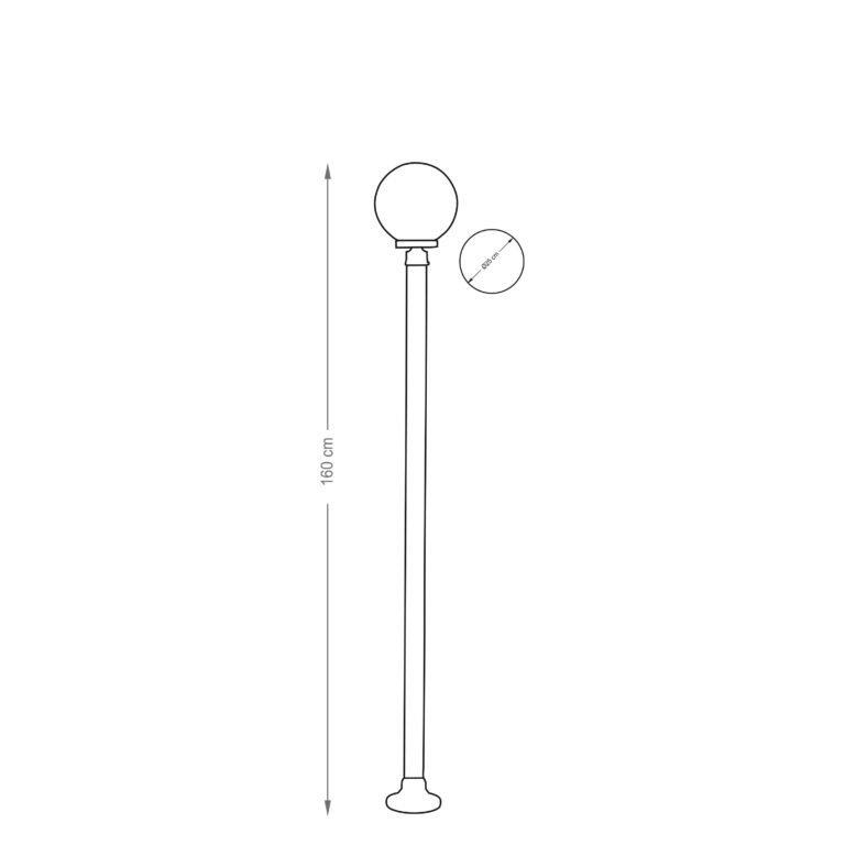 Pilar AMBIENTE IP44 1xE27 Alt.160xD.25cm Preto/Branco - Image 3