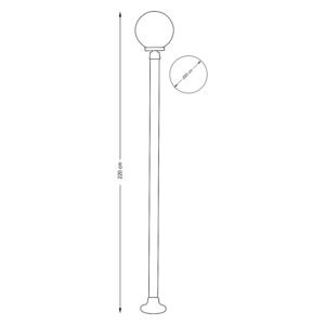 Pilar AMBIENTE IP44 1xE27 Alt.220xD.25cm Preto/Branco - Image 3