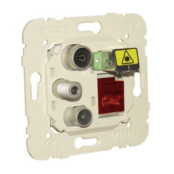 Tomada Mista R - TV - SAT - RJ45 Cat. 6 UTP - FO SC-APC Estrela (ITED)