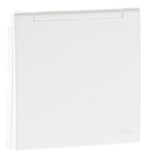 Centro schuko LOGUS90 com obturador IP44 branco