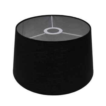 Abat-jour ANTIGUANO redondo cónico com encaixe E27 superior Alt.17xD.30cm Preto