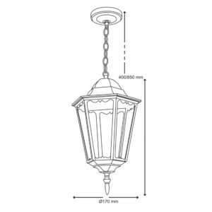 Suspensão LISA IP34 1xE27 Alt.Reg.xD.17cm Preto - Image 3