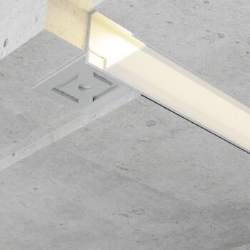 Calha de pladur para fita LED em alumínio com difusor opalino L.35.5x Alt.15mm - 2mt