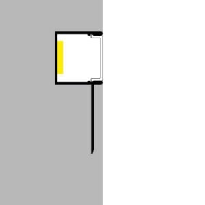 Calha de pladur para fita LED em alumínio com difusor opalino L.35.5x Alt.15mm - 2mt - Image 3