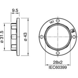 Anilha de abat-jour branca para suporte E14 roscado A.9, 5mm D.43mm - Image 2