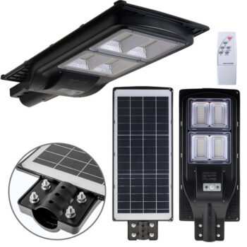 Aplique solar Solar Street Light com sensor IP65 1x200W LED 1300lm 6400K Preto