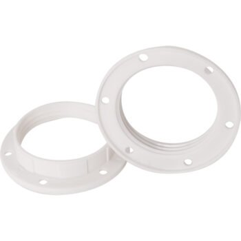 Anilha de abat-jour branca para suporte E27 roscado Alt.12mm D.57mm