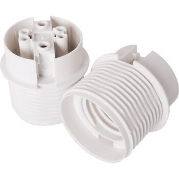 Suporte de lâmpada E27 meio roscado branco
