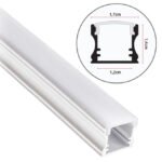 Calha funda sem abas para fita LED em alumínio com difusor opalino L.17x Alt.14,5mm - 2mt