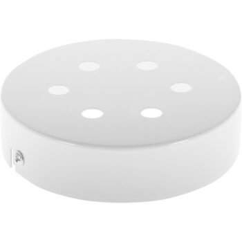 Florão D.12xAlt.3cm 6 furos 10mm em metal branco