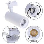 Foco para calha ARGOS (2 condutores) 30W LED 4000K Branco