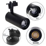 Foco para calha ARGOS (2 condutores) 30W LED 4000K Preto