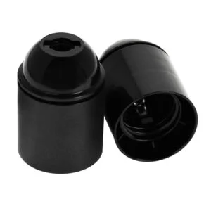 Suporte E27 termoplástico preto (CX 50 unid.)