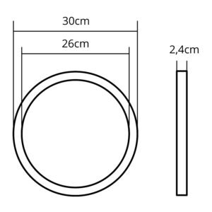 Painel de superficie ERASMUS redondo 24W LED 2040lm 6400K Alt.2,4xD.30cm Branco - Image 5