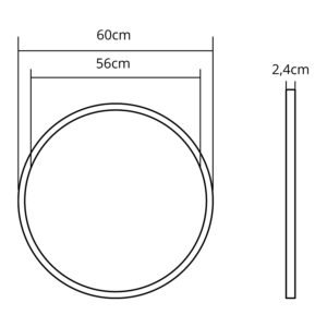 Painel de superficie ERASMUS redondo 48W LED 3840lm 3000K Alt.2,4xD.60cm Branco - Image 6