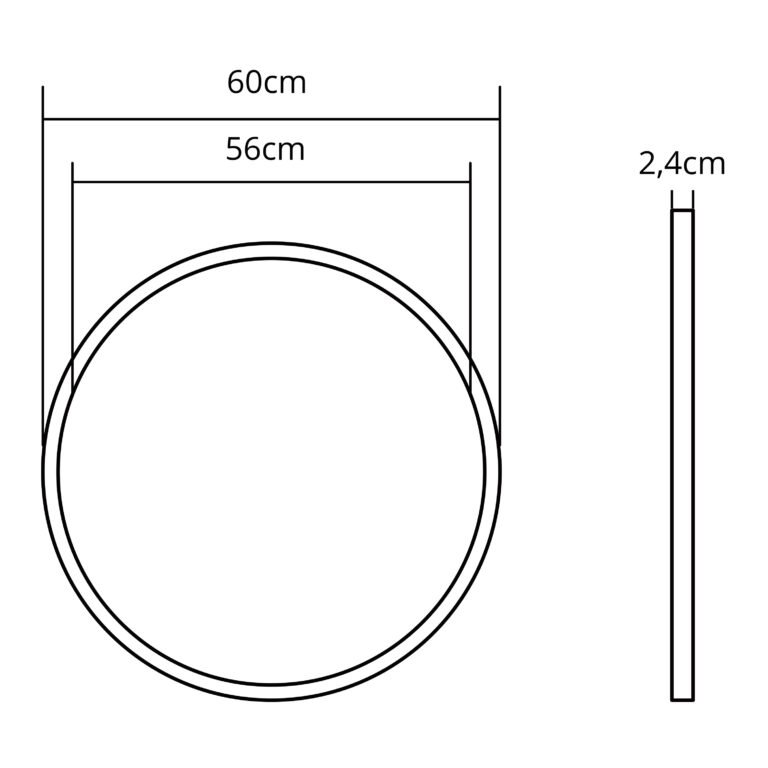 Painel de superficie ERASMUS redondo 48W LED 4080lm 4000K Alt.2,4xD.60cm Branco - Image 6