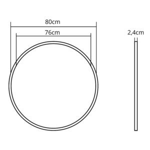 Painel de superficie ERASMUS redondo 72W LED 6120lm 4000K Alt.2,4xD.80cm Branco - Image 5