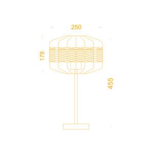 Candeeiro de mesa SOLANGE D.25xAlt.45,5cm 1xE27 em Vime - Image 4