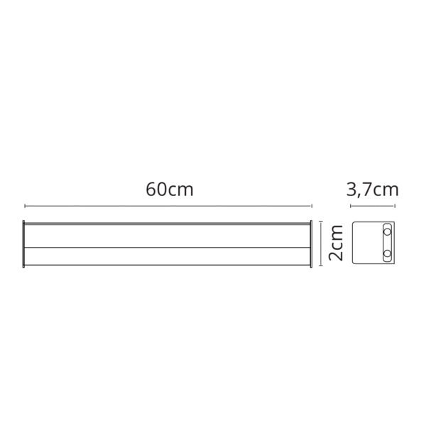 Régua AXINITE 60cm com interruptor 9W LED 810lm 6400K Branco - Image 3