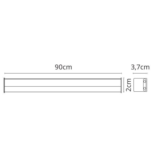 Régua AXINITE 90cm 12W LED 1080lm 4000K Branco - Image 3