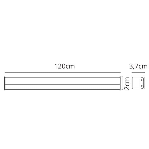 Régua AXINITE 120cm com interruptor 16W LED 1440lm 4000K Branco - Image 3