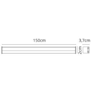 Régua AXINITE 150cm 20W LED 1800lm 3000K Branco - Image 3