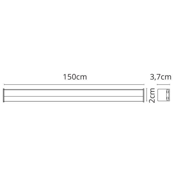 Régua AXINITE 150cm 20W LED 1800lm 3000K Branco - Image 3