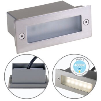 Aplique de encastrar MAGNUS IP44 1,2W LED 45lm 4000K alumínio