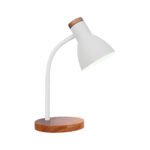 Candeeiro de mesa ARGOS 1xE27 Alt.42cmxD.15cm Branco/Madeira