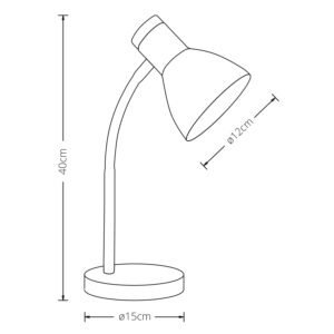 Candeeiro de mesa ARGOS 1xE27 Alt.42cmxD.15cm Cinzento/Madeira - Image 3