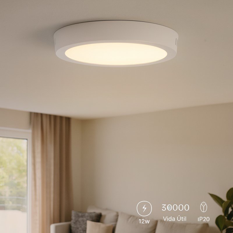Plafond SLIM 12W LED 1200lm 4500K Redondo Branco - Image 3