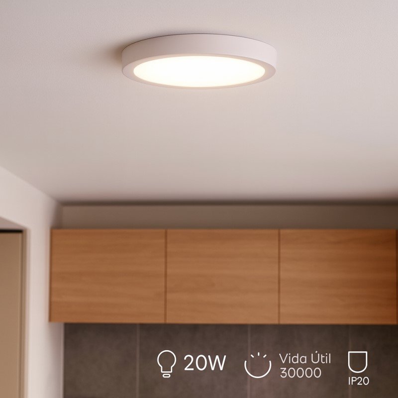 Plafond SLIM 20W LED 2000lm 3000K Redondo Branco - Image 3