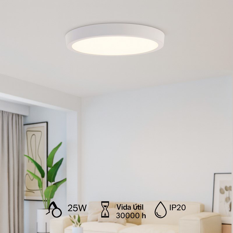 Plafond SLIM 25W LED 2500lm 3000K Redondo Branco - Image 3