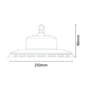 Campânula MEGAVISION IP65 100W LED 15000lm 6500k 90° Preto - Image 3