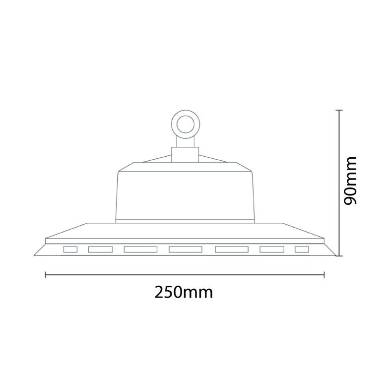 Campânula MEGAVISION IP65 100W LED 15000lm 6500k 90° Preto - Image 3