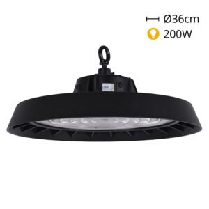 Campânula MEGAVISION IP65 200W LED 30000lm 6500k 90° Preto