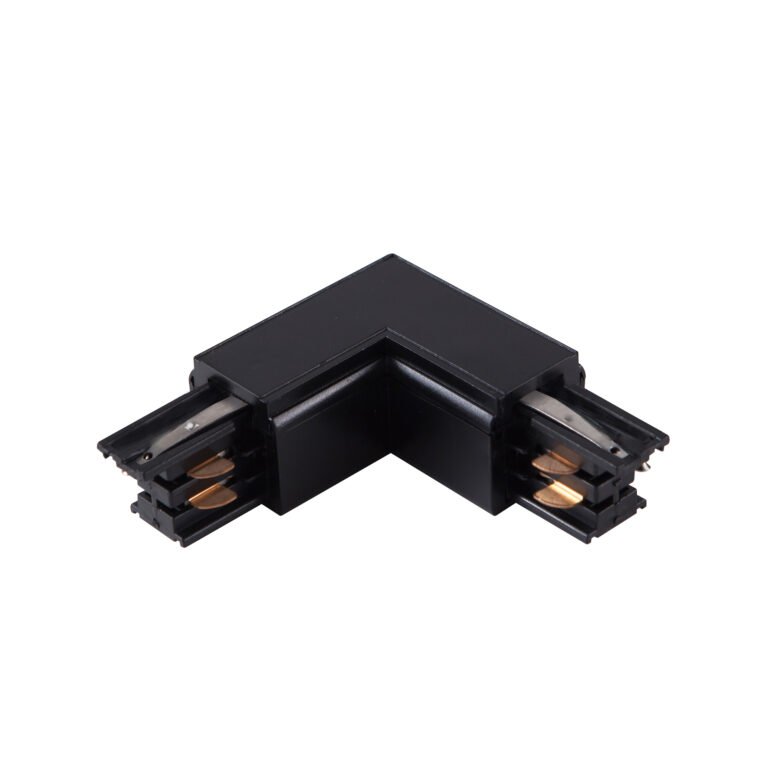 Conector direito em forma de "L" paera calha de superfície LINE PRO (4 condutores) em alumínio preto - Image 2
