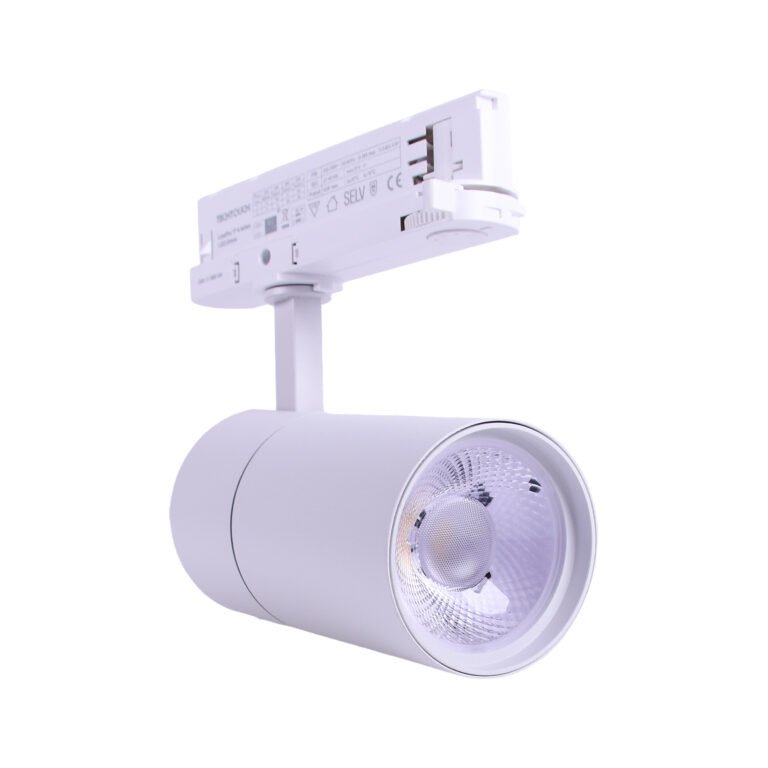 Foco LINE PRO X2 para calha (4 condutores) 35W LED 2800lm 4000K 36° Alumínio Branco