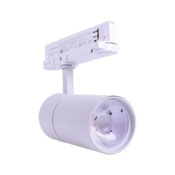 Foco LINE PRO X2 para calha (4 condutores) 35W LED 2800lm 2700K 36° Alumínio Branco