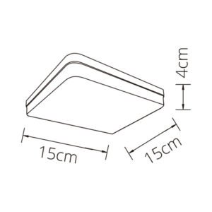 Plafond BISMUTO quadrado 18W LED 1620lm 6500K Branco - Image 3
