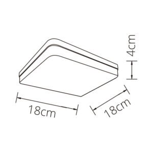Plafond BISMUTO quadrado 24W LED 2160lm 4000K Branco - Image 3