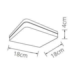 Plafond BISMUTO quadrado 24W LED 2160lm 6500K Branco - Image 3